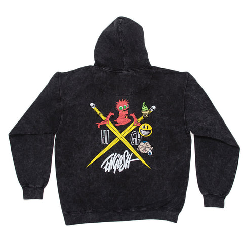 RON ENGLISH STRAWBERRY KUSH BLACK MINERAL HOODIE